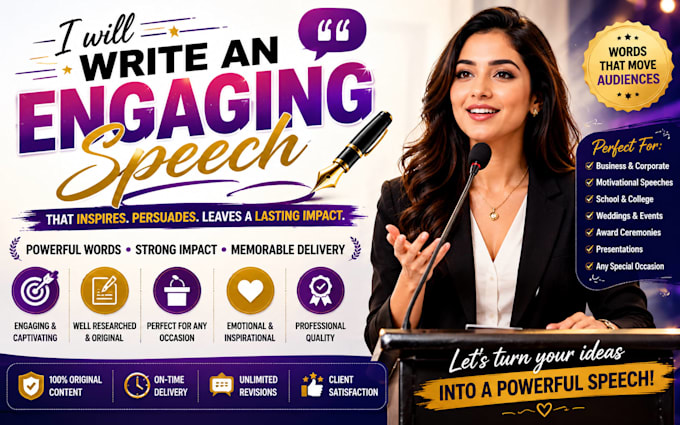 write an engaging speech for you