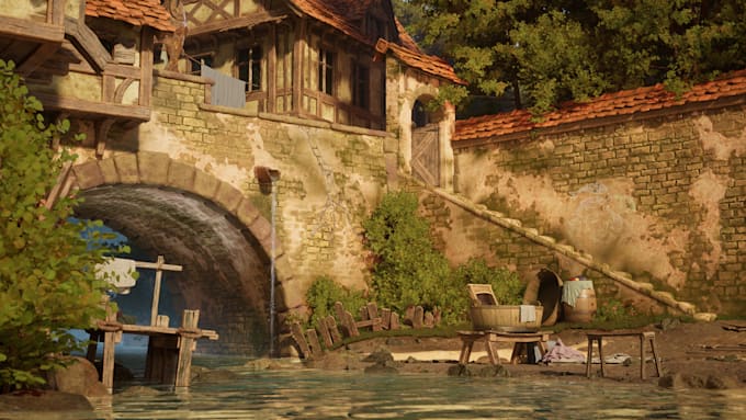 do 3d environment design game environment 3d game map for unity or unreal engine