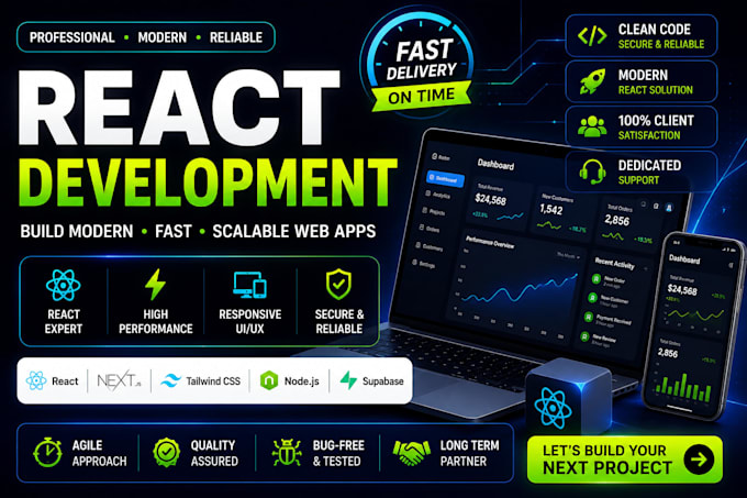 develop modern react nextjs web app and custom website