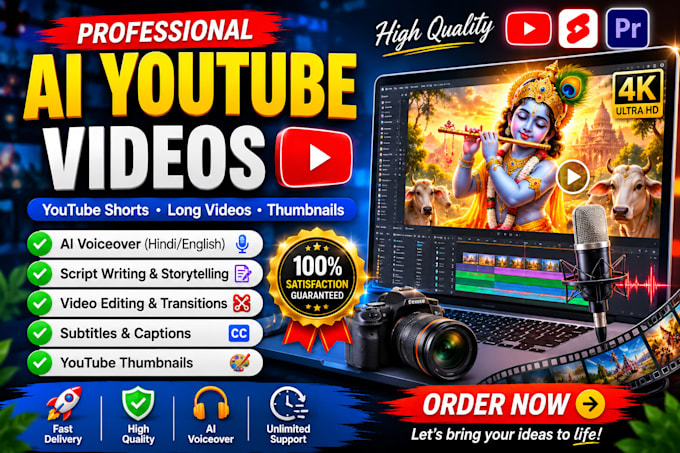 creat ai youtube videos shorts and thumbnails