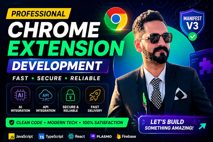 develop custom chrome extension, browser extension with manifest v3 and ai