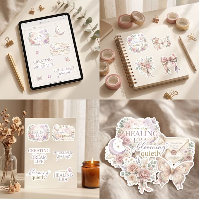 create custom aesthetic printable png stickers for your brand