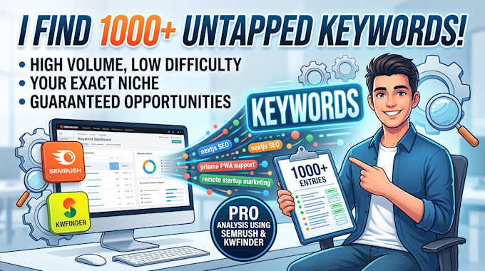 find more than 1000 low competition high volume keywords