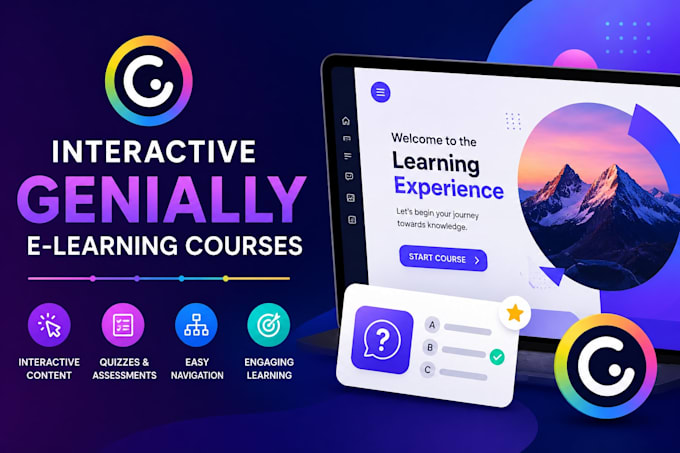 create interactive genially elearning courses and instructional design content
