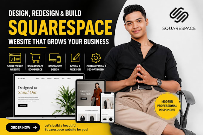 design, redesign, build squarespace website and squarespace ecommerce store