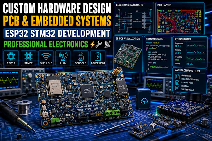 design custom hardware, pcb, embedded firmware and embedded electronic systems