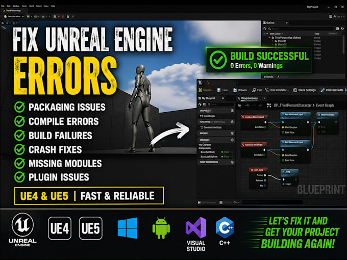 fix unreal engine ue4 ue5 packaging issues compile errors build failures crashes