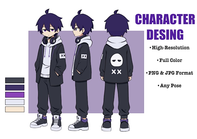 draw anime character reference sheet