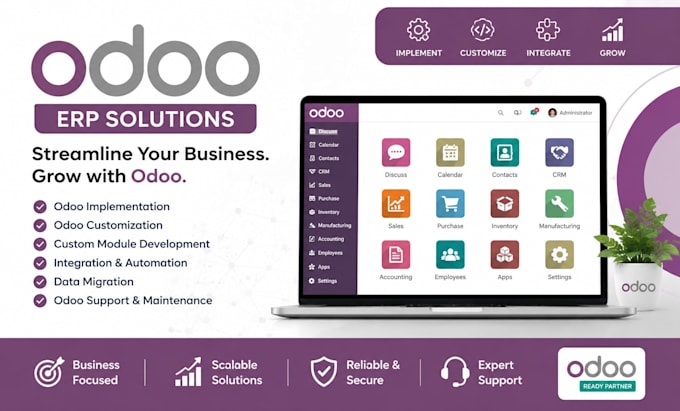 implement, customize and configure odoo erp for your business