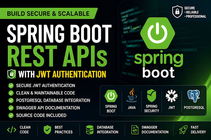 develop a secure spring boot rest API with jwt authentication