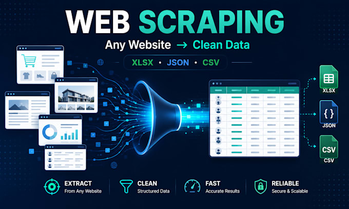 do web scraping, data extraction and mining from any website using python