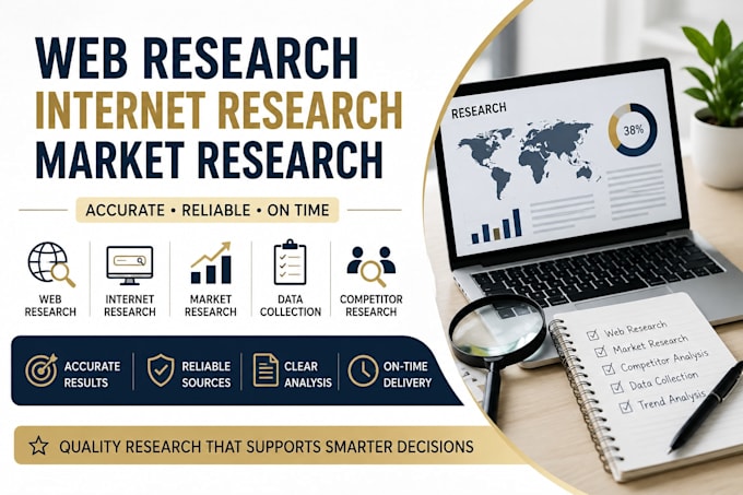 web research, market research and competitor research
