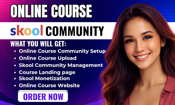 setup skool online community, skool course creation, skool community manager