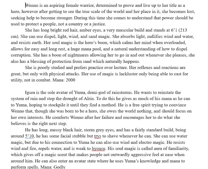write a background for your character