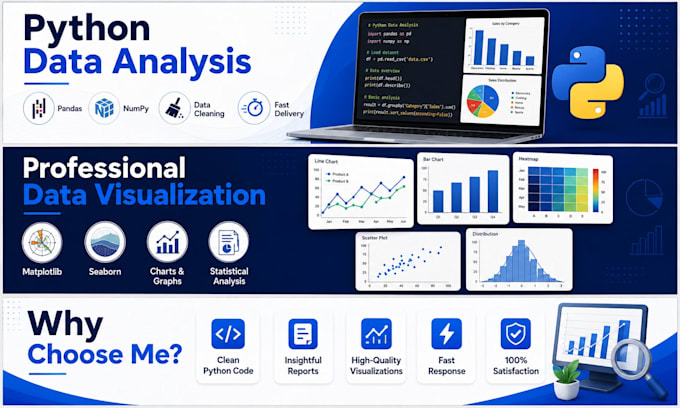 analyze data using python, pandas, numpy, matplotlib, and seaborn