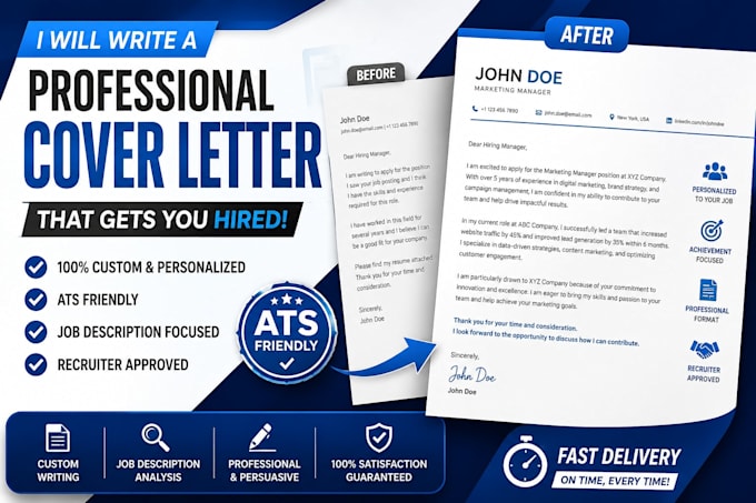 write a professional ats friendly cover letter that gets interviews