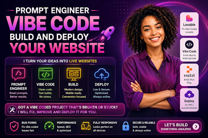 prompt engineer, vibe code, build and deploy your website fix vibe coded lovable