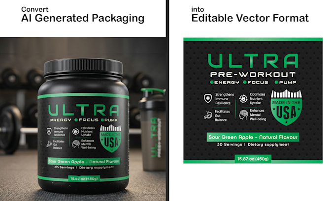 convert ai generated packaging into editable vector format