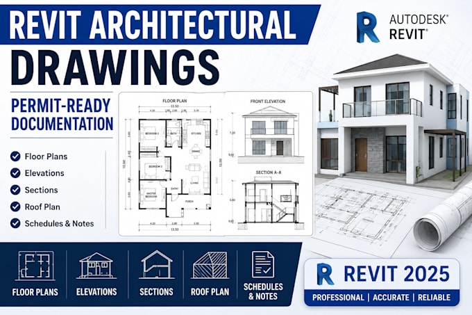 create revit architectural drawings from PDF or sketch
