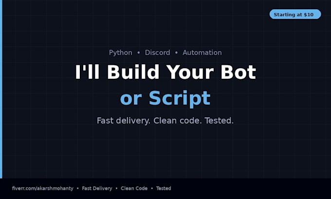 build python automation, discord bots, and web scrapers for your business