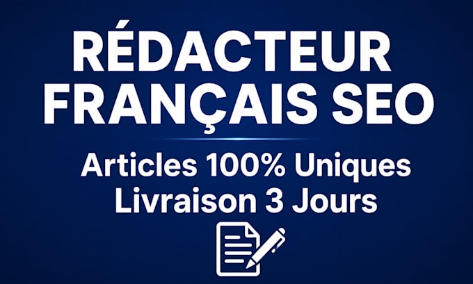 write SEO articles and blog posts in french