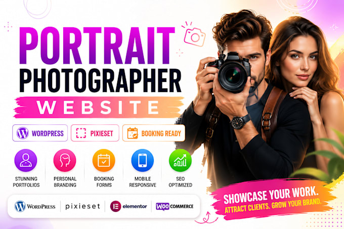 design wordpress portrait photographer website brand photographer website