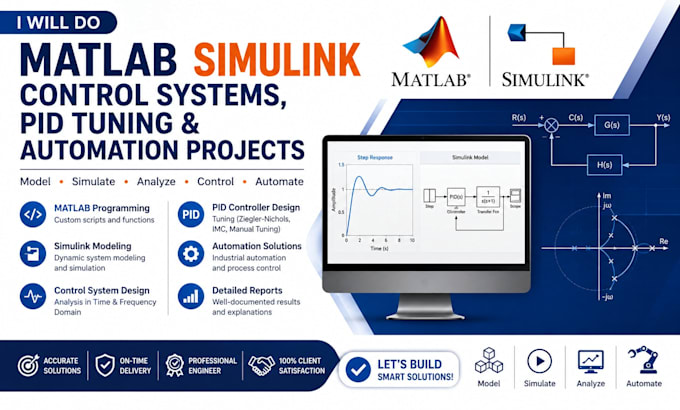 do matlab simulink, control systems, pid tuning and programming  projects