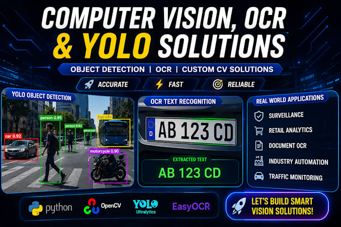 build computer vision, ocr and yolo object detection systems