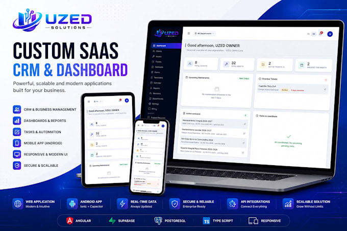 build a custom saas dashboard, CRM or web application