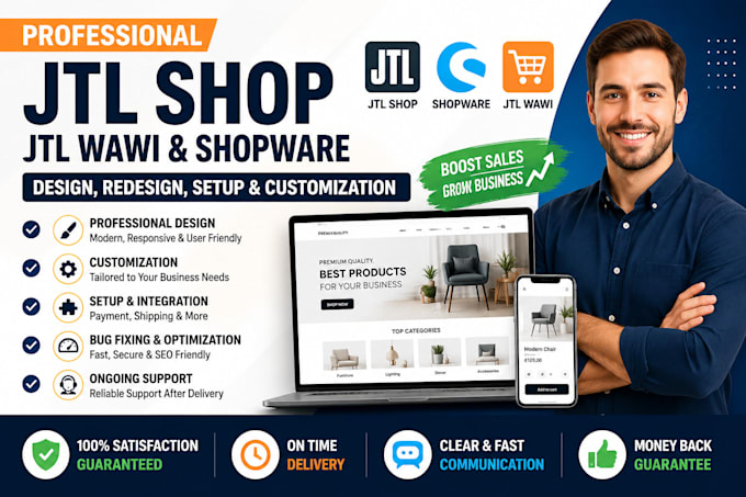 fix customize redesign setup develop jtl shop jtl wawi shopware store with SEO