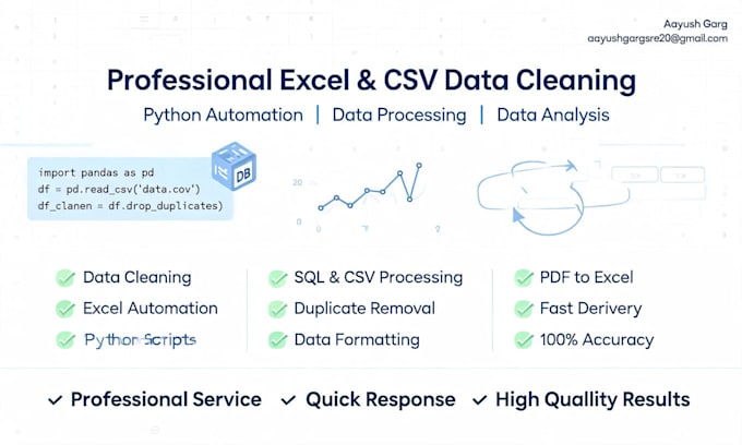 clean, process, scrapping and automate excel or CSV data using python