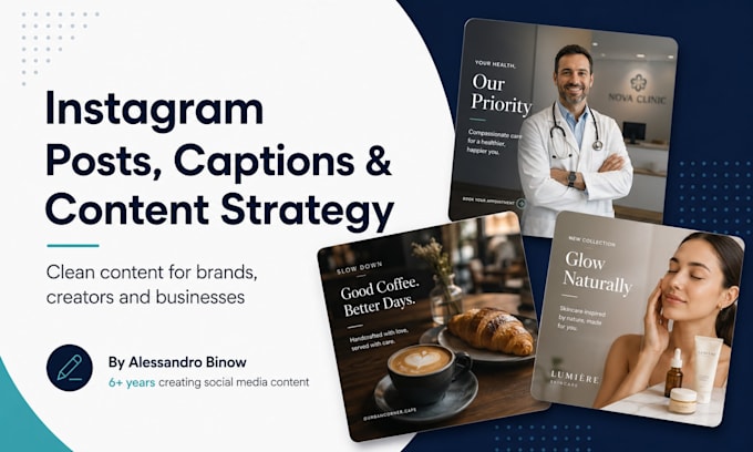 create instagram posts, captions and content strategy