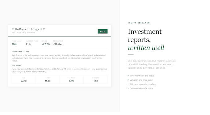 write a professional equity research report