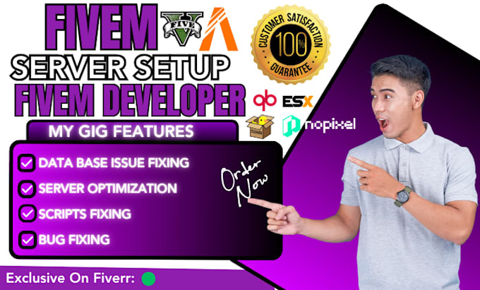 develop, fix or modify your fivem server, qbcore, esx, qbox and vmenu