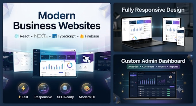 develop a modern responsive website using react nextjs