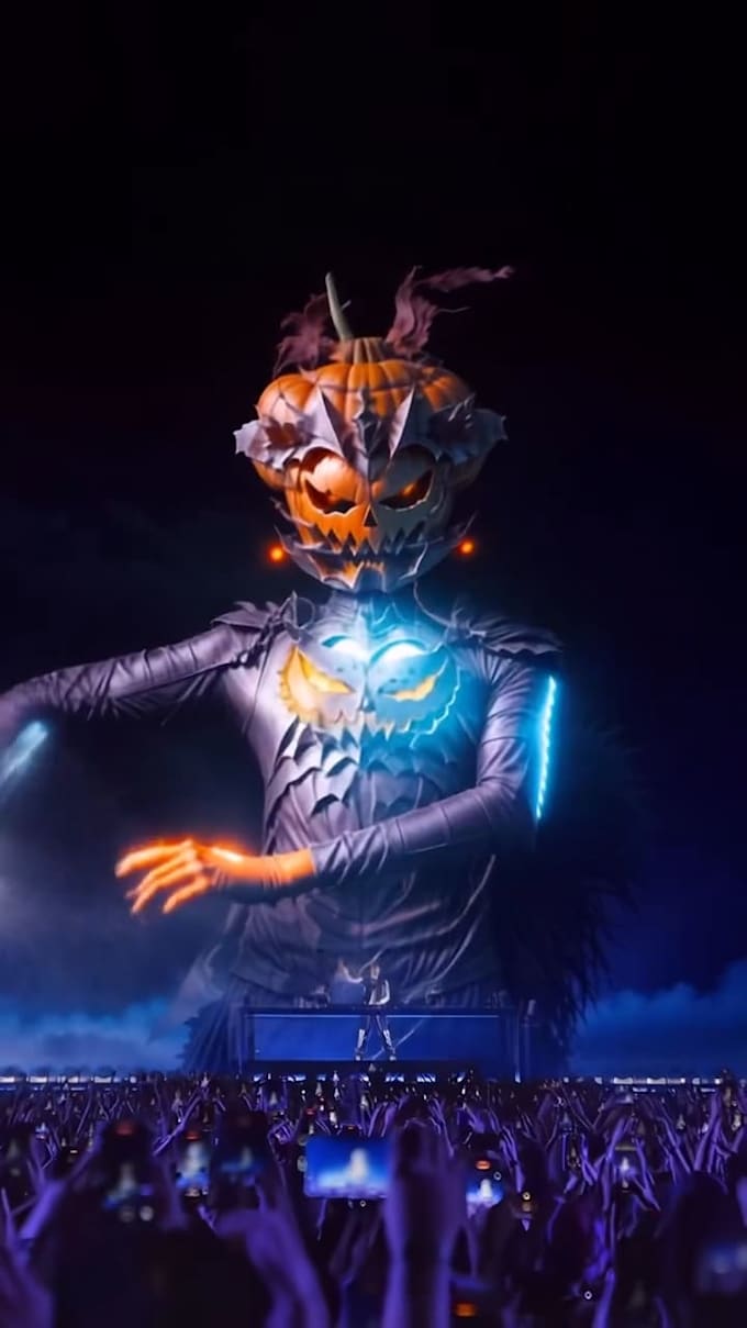 create custom concert visuals, vj loop dj visual for led wall halloween festival