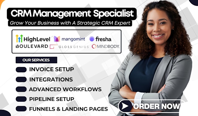 setup highlevel boulevard glossgenius mangomint fresha mindbody crm integration