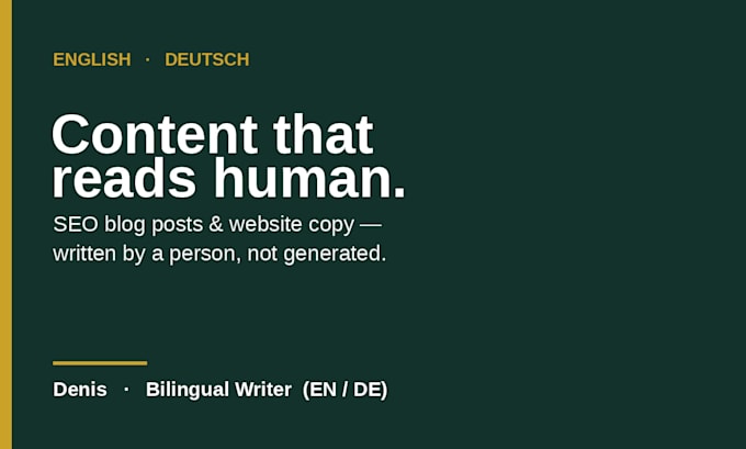 write SEO blog posts and website copy in native german