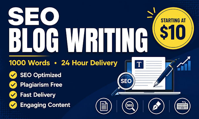 write SEO blog post and article fast delivery