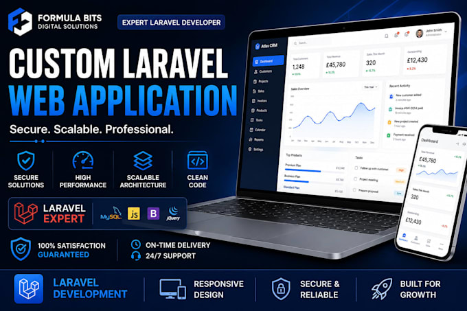 develop a secure custom laravel web application