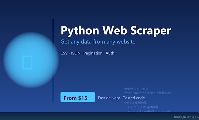 build you a custom python web scraper