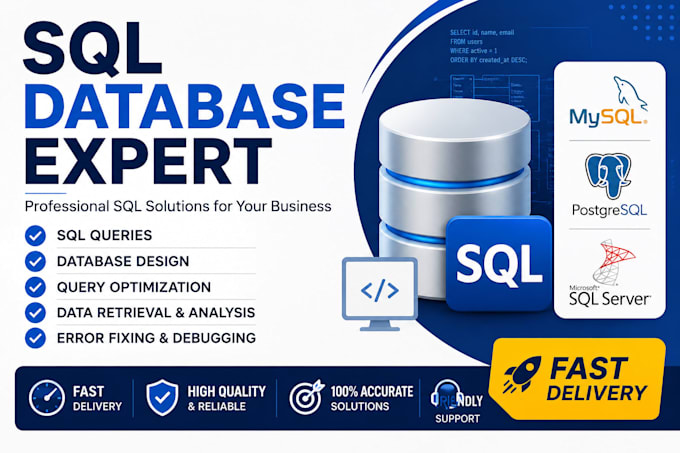 write sql queries, optimize databases, and fix sql errors