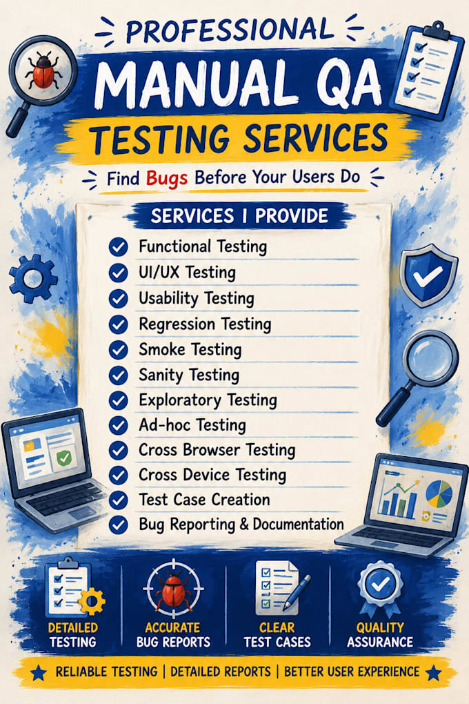 perform professional manual QA testing and bug reporting