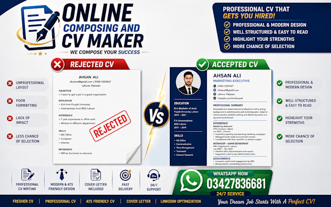 create a professional CV