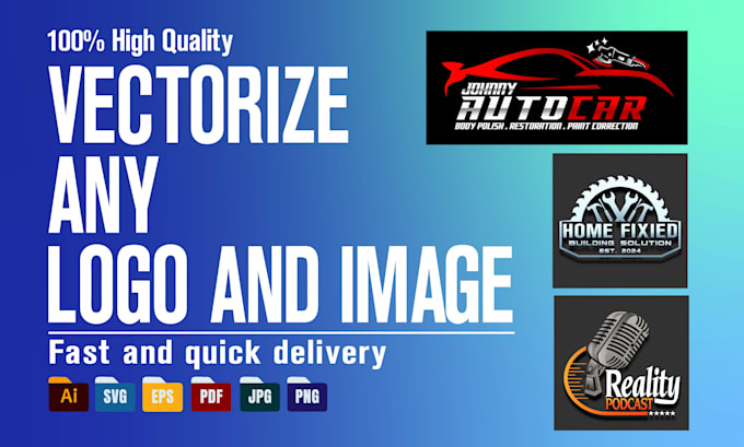 vector tracing, vectorize and redraw your logo to vector
