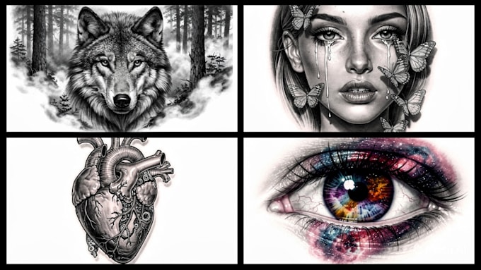 create unique realism tattoo design with my style