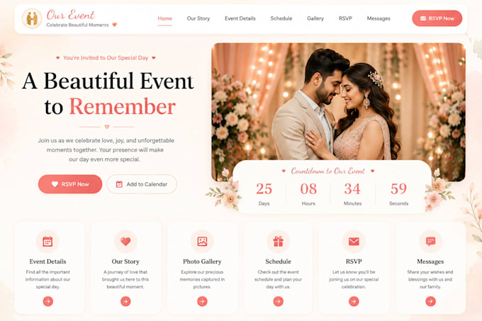 create a personalized interactive event website