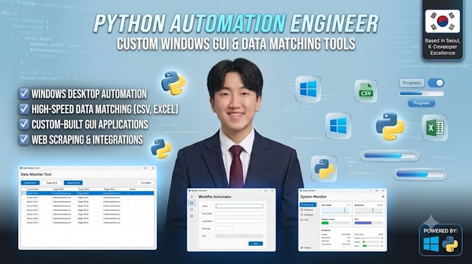 develop a python data matching and gui automation