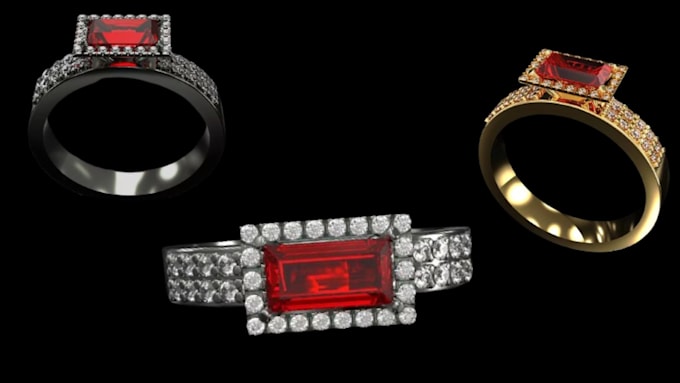create a hidden halo engagement ring cad model and stl file