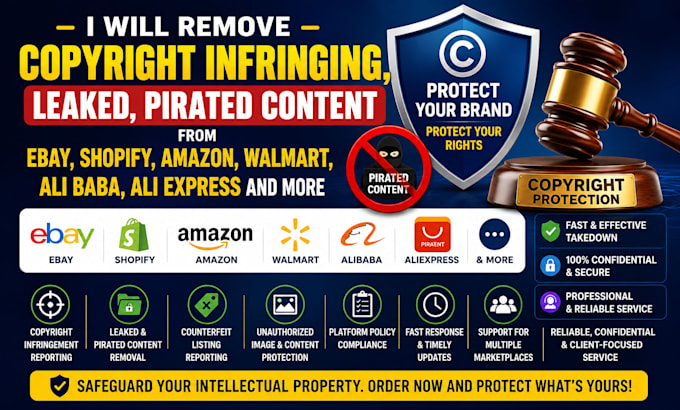 send notice remove copyright infringing, leaked, pirated content, counter reply